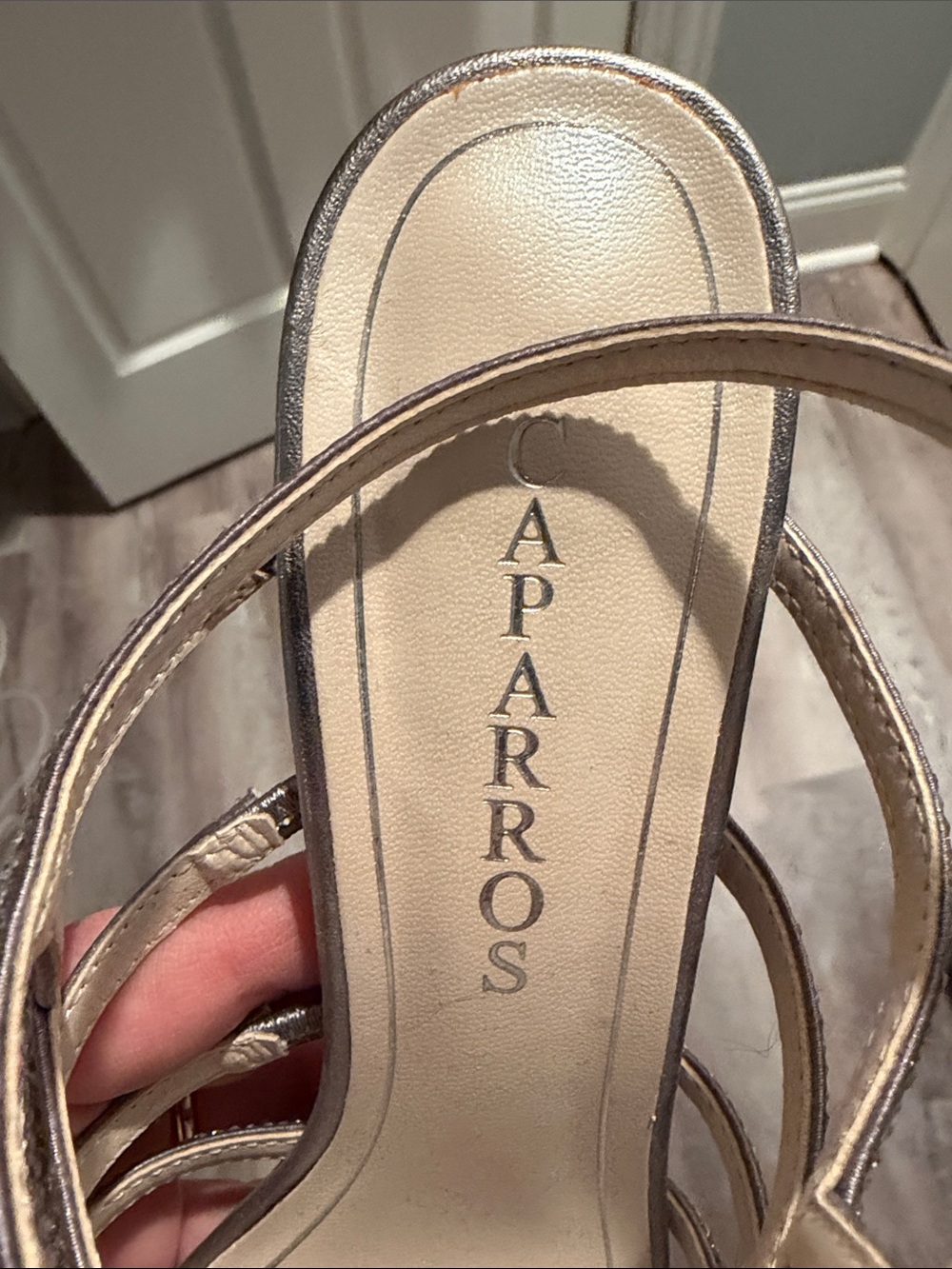 Caparros Brown Multi-Strap Rhinestone Heels - Picture 3 of 4